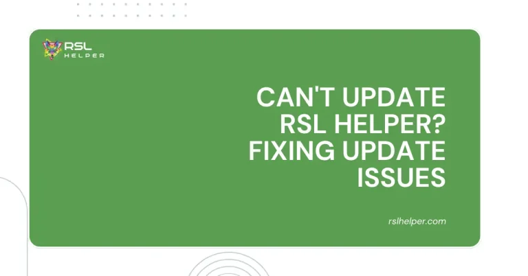 Can't Update RSL Helper Fixing Update Issues