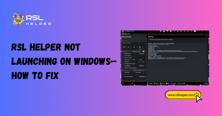RSL Helper not launching on Windows